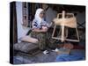 Woman Gathering Dyed Wool in Carpet Workshop, Kusadasi, Anatolia, Turkey, Eurasia-Gavin Hellier-Stretched Canvas