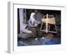 Woman Gathering Dyed Wool in Carpet Workshop, Kusadasi, Anatolia, Turkey, Eurasia-Gavin Hellier-Framed Photographic Print