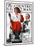 "Woman Gets Bob at Barbershop," Country Gentleman Cover, January 17, 1925-Elbert Mcgran Jackson-Mounted Giclee Print