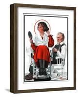 "Woman Gets Bob at Barbershop,"January 17, 1925-Elbert Mcgran Jackson-Framed Giclee Print