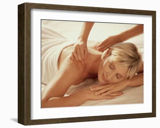 Woman Getting a Back Massage-null-Framed Photographic Print