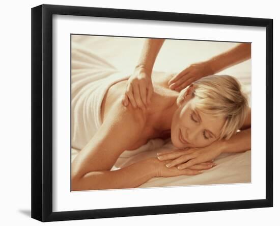 Woman Getting a Back Massage-null-Framed Photographic Print