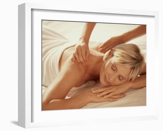 Woman Getting a Back Massage-null-Framed Photographic Print