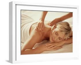 Woman Getting a Back Massage-null-Framed Photographic Print