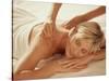 Woman Getting a Back Massage-null-Stretched Canvas