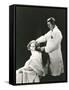 Woman Getting a Haircut-null-Framed Stretched Canvas