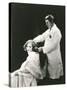 Woman Getting a Haircut-null-Stretched Canvas