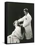 Woman Getting a Haircut-null-Framed Stretched Canvas