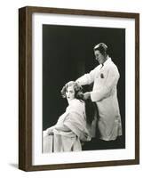 Woman Getting a Haircut-null-Framed Photo