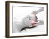 Woman Getting Massaging Treatment over White Background-shmeljov-Framed Photographic Print