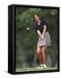Woman Golfer in Action-Chris Trotman-Framed Stretched Canvas