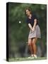 Woman Golfer in Action-Chris Trotman-Stretched Canvas