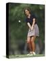 Woman Golfer in Action-Chris Trotman-Stretched Canvas