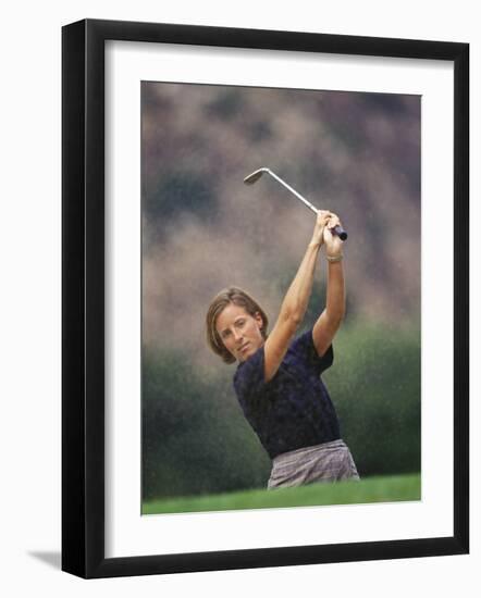 Woman Golfer in Action-Chris Trotman-Framed Photographic Print