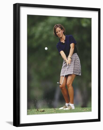 Woman Golfer in Action-Chris Trotman-Framed Photographic Print