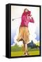 Woman Golfer-null-Framed Stretched Canvas