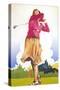 Woman Golfer-null-Stretched Canvas