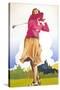 Woman Golfer-null-Stretched Canvas