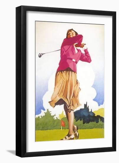 Woman Golfer-null-Framed Art Print