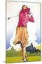 Woman Golfer-null-Mounted Art Print