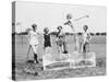 Woman Golfing - Teeing off a Block of Ice Photograph-Lantern Press-Stretched Canvas