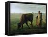 Woman Grazing Her Cow, 1858-Jean-François Millet-Framed Stretched Canvas