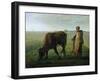 Woman Grazing Her Cow, 1858-Jean-François Millet-Framed Giclee Print