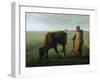 Woman Grazing Her Cow, 1858-Jean-François Millet-Framed Giclee Print