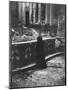 Woman Grieving over Wreckage of Catholic Church Burned During Uprising Against Peron-null-Mounted Photographic Print