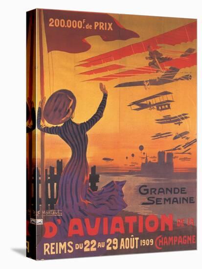 Woman Hails Aviation Week In Champagne, France-Ernest Montaut-Stretched Canvas