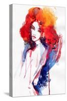 Woman . Hand Painted Fashion Illustration-Anna Ismagilova-Stretched Canvas