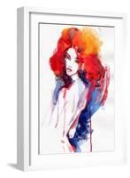 Woman . Hand Painted Fashion Illustration-Anna Ismagilova-Framed Art Print