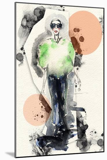 Woman . Hand Painted Fashion Illustration-Anna Ismagilova-Mounted Art Print