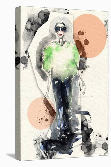 Woman . Hand Painted Fashion Illustration-Anna Ismagilova-Stretched Canvas