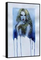 Woman . Hand Painted Fashion Illustration-Anna Ismagilova-Framed Stretched Canvas