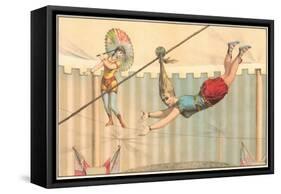 Woman Hanging by Hair and Tight Rope Walker-null-Framed Stretched Canvas