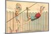 Woman Hanging by Hair and Tight Rope Walker-null-Mounted Art Print