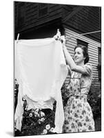 Woman Hanging Laundry Out to Dry-Philip Gendreau-Mounted Photographic Print