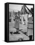 Woman Hanging the Laundry Out to Dry-Nina Leen-Framed Stretched Canvas