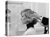 Woman Having Her Hair Styled at Hair Salon at Saks Fifth Avenue-Yale Joel-Stretched Canvas
