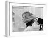 Woman Having Her Hair Styled at Hair Salon at Saks Fifth Avenue-Yale Joel-Framed Photographic Print