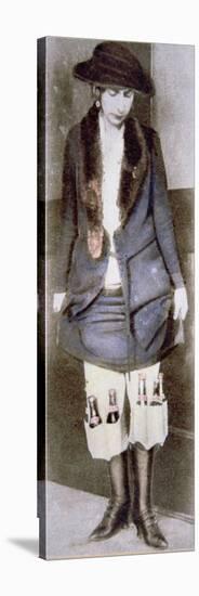 Woman Hiding Illegal Bottles of Beer under Skirt in Special Underwear Pockets, American Prohibition-null-Stretched Canvas