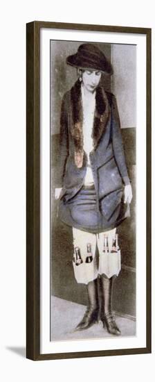 Woman Hiding Illegal Bottles of Beer under Skirt in Special Underwear Pockets, American Prohibition-null-Framed Premium Giclee Print