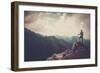 Woman Hiker on a Top of a Mountain-NejroN Photo-Framed Photographic Print