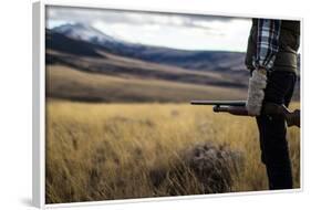 Woman Hold Her Shotgun While Out Bird Hunting In Montana-Hannah Dewey-Framed Photographic Print