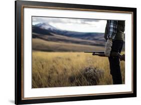 Woman Hold Her Shotgun While Out Bird Hunting In Montana-Hannah Dewey-Framed Photographic Print