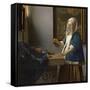 Woman Holding a Balance, C.1664-Johannes Vermeer-Framed Stretched Canvas