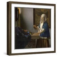 Woman Holding a Balance, C.1664-Johannes Vermeer-Framed Giclee Print