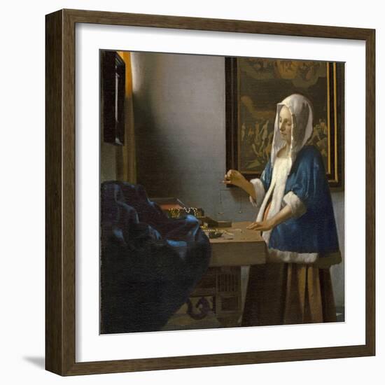 Woman Holding a Balance, C.1664-Johannes Vermeer-Framed Giclee Print