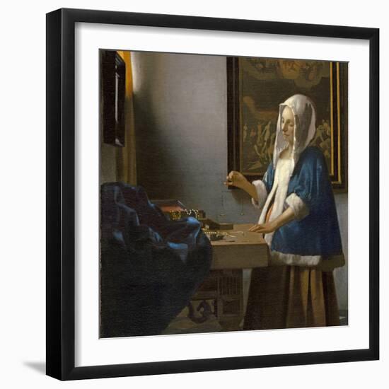 Woman Holding a Balance, C.1664-Johannes Vermeer-Framed Giclee Print